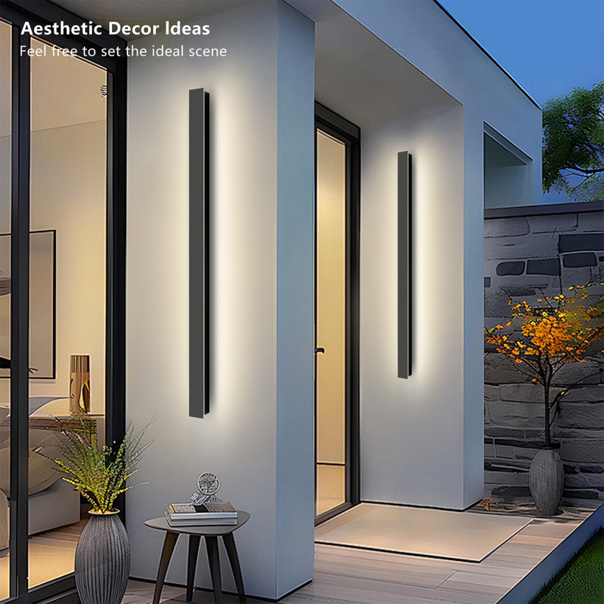 Brilagi - LED āra sienas gaismeklis LINEAR LED/22W/230V 3000K IP65 100 cm melna CRI 90