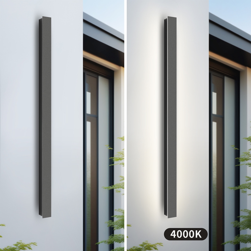Brilagi - LINEAR LED āra sienas gaismeklis 22 W, 230 V, 4000 K, IP65, 100 cm, antracīts, CRI 90