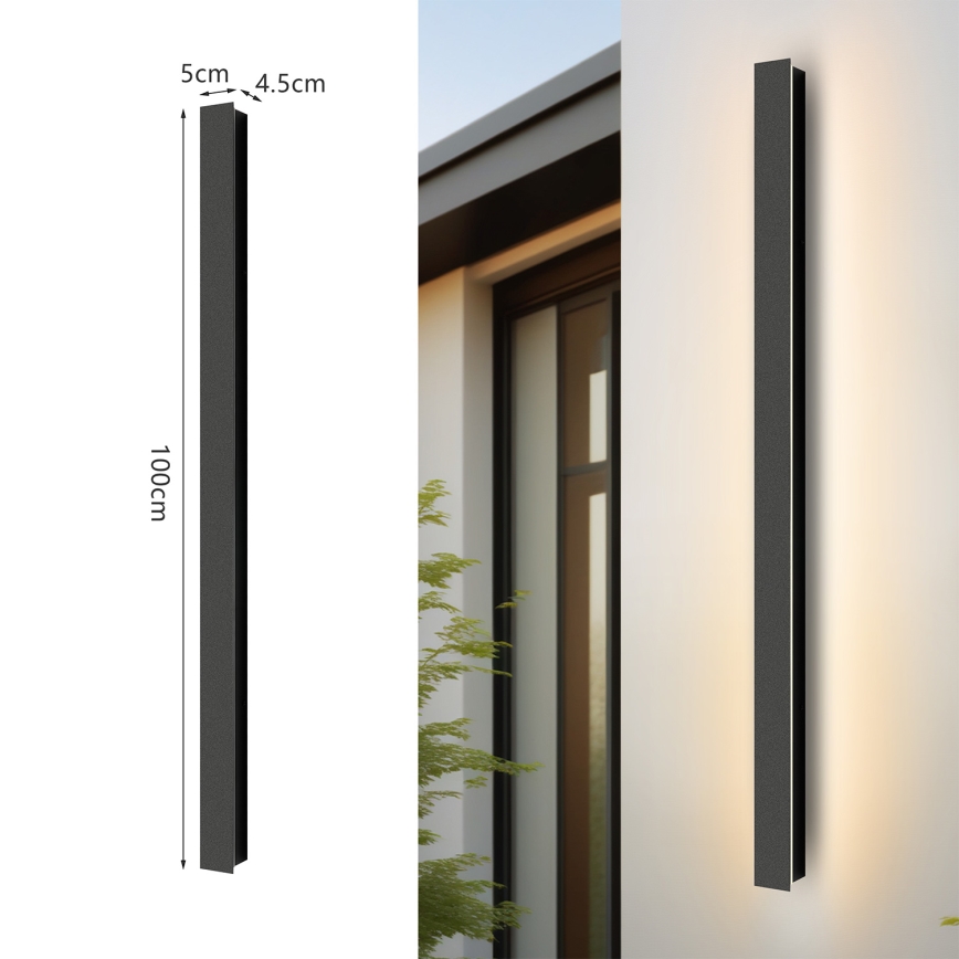 Brilagi - LED āra sienas gaismeklis LINEAR LED/22W/230V 4000K IP65 100 cm melns CRI 90