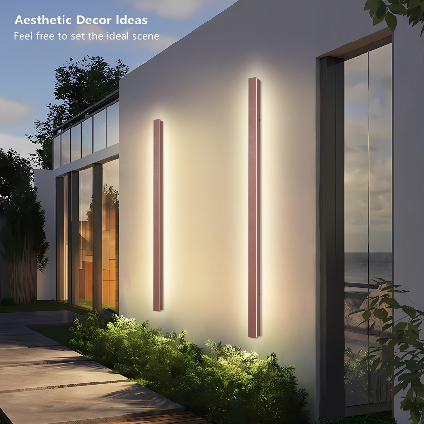 Brilagi - LED āra sienas gaismeklis LINEAR LED/32W/230V 3000K IP65 140 cm brūna CRI 90