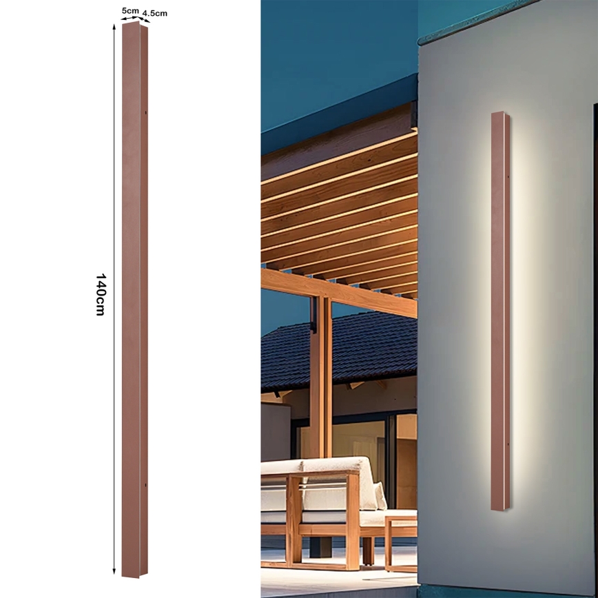 Brilagi - LED āra sienas gaismeklis LINEAR LED/32W/230V 3000K IP65 140 cm brūna CRI 90