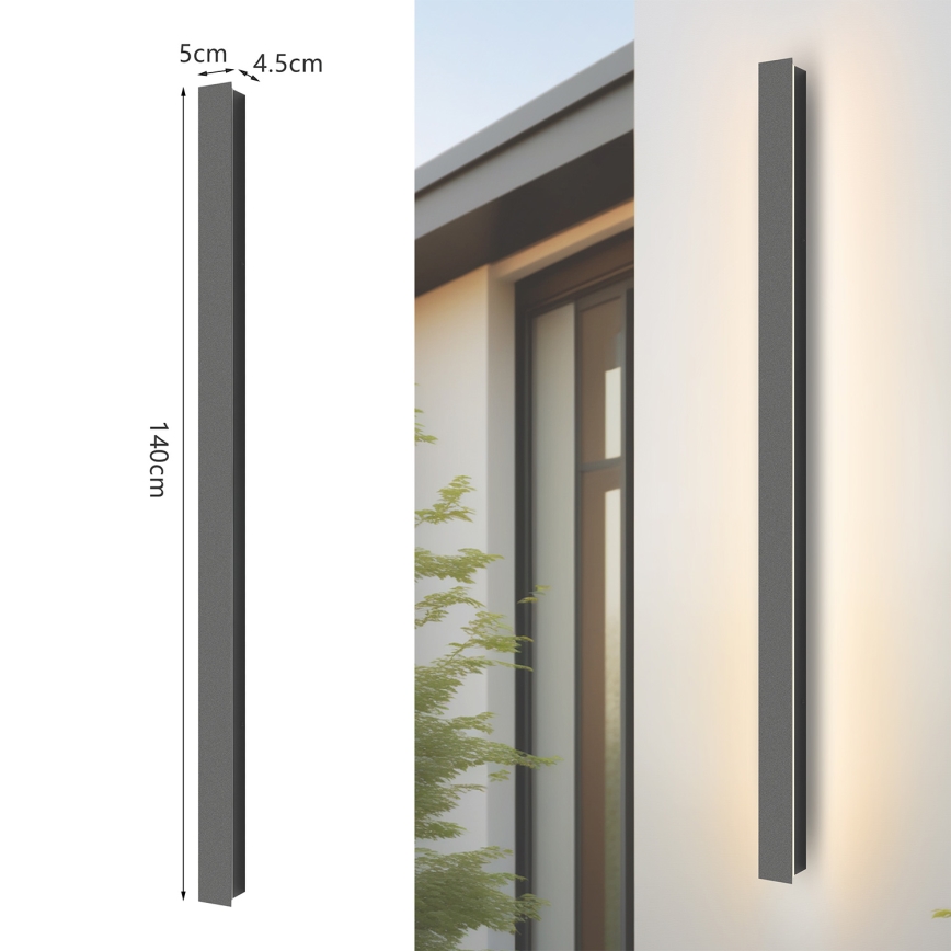 Brilagi - LINEAR LED āra sienas gaismeklis 32W/230V 3000K IP65 140 cm antracīts CRI 90