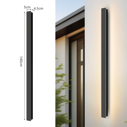 Brilagi - LED āra sienas gaismeklis LINEAR LED/32W/230V 4000K IP65 140 cm melns CRI 90