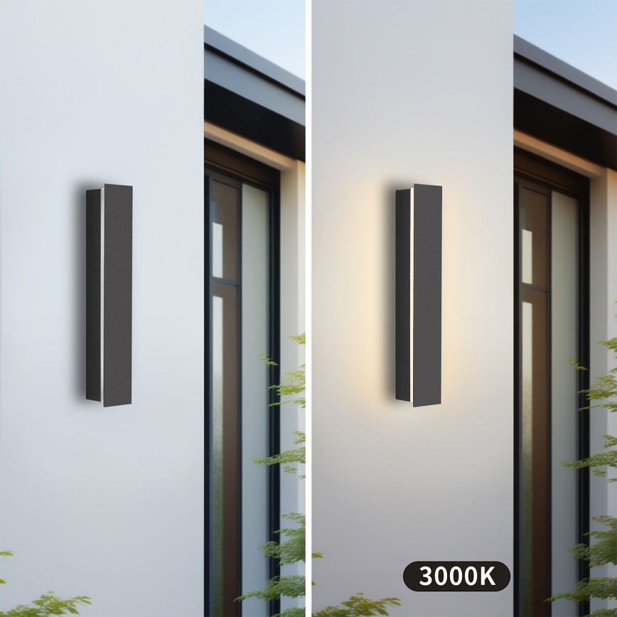 Brilagi - LED āra sienas gaismeklis LINEAR, 8W/230V, 3000K, IP65, 30 cm, antracīts, CRI 90
