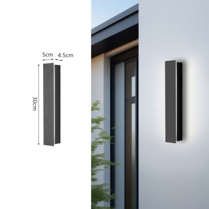 Brilagi - LINEAR LED āra sienas gaismeklis/8W/230V 4000K IP65 30 cm antracīts CRI 90