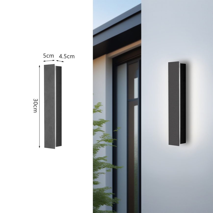 Brilagi - LINEAR LED āra sienas gaismeklis/8W/230V 4000K IP65 30 cm antracīts CRI 90