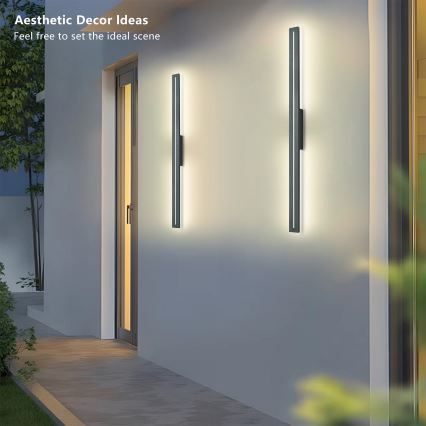 Brilagi - LED āra sienas gaismeklis LINEO LED/24W/230V 3000K IP65 100 cm antracīts CRI 90