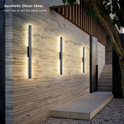 Brilagi - LED āra sienas gaismeklis LINEO LED/24W/230V 3000K IP65 100 cm melns CRI 90