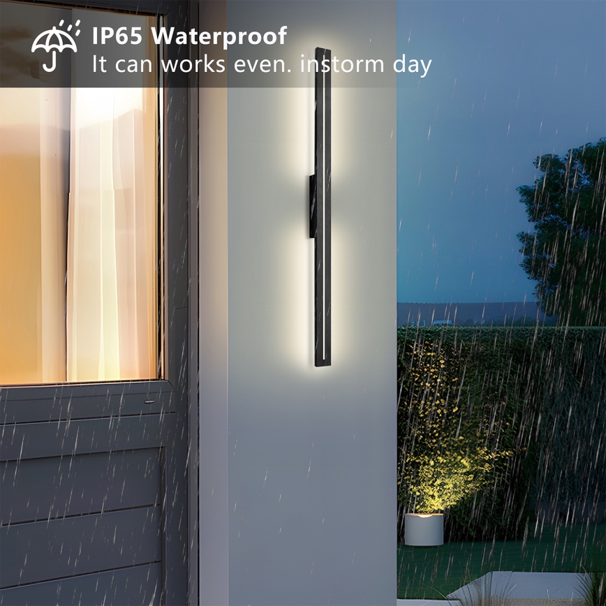 Brilagi - LED āra sienas gaismeklis LINEO LED/24W/230V 3000K IP65 100 cm melns CRI 90