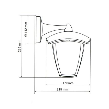 Brilagi - LED Āra sienas gaismeklis LUNA 1xE27/60W/230V IP44