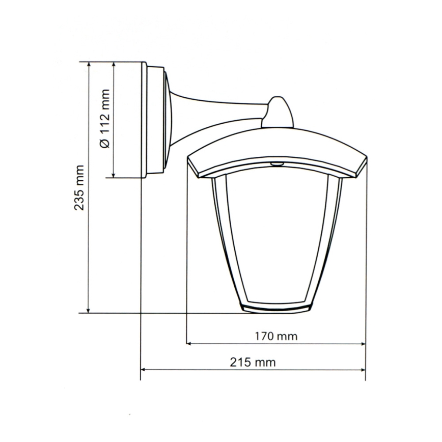 Brilagi - LED Āra sienas gaismeklis LUNA 1xE27/60W/230V IP44