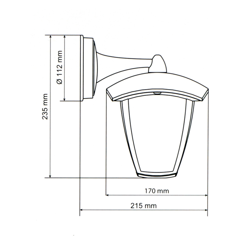 Brilagi - LED Āra sienas gaismeklis LUNA 1xE27/60W/230V IP44
