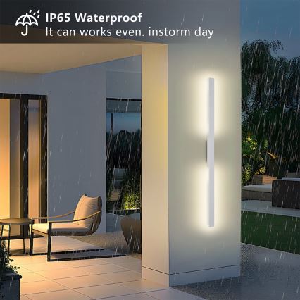 Brilagi - LED āra sienas gaismeklis LUNA LED/24W/230V 3000K IP65 100 cm balts CRI 90