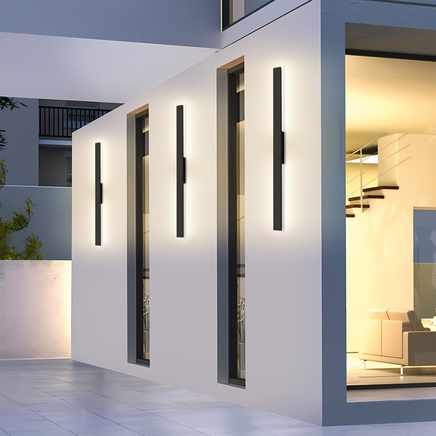 Brilagi - LED āra sienas gaismeklis LUNA LED/24W/230V 3000K IP65 100 cm melns CRI 90