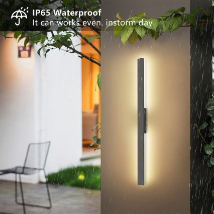 Brilagi - LED āra sienas gaismeklis LUNA LED/24W/230V 4000K IP65 100 cm antracīts CRI 90
