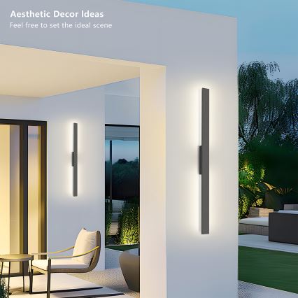 Brilagi - LED āra sienas gaismeklis LUNA LED/24W/230V 4000K IP65 100 cm antracīts CRI 90