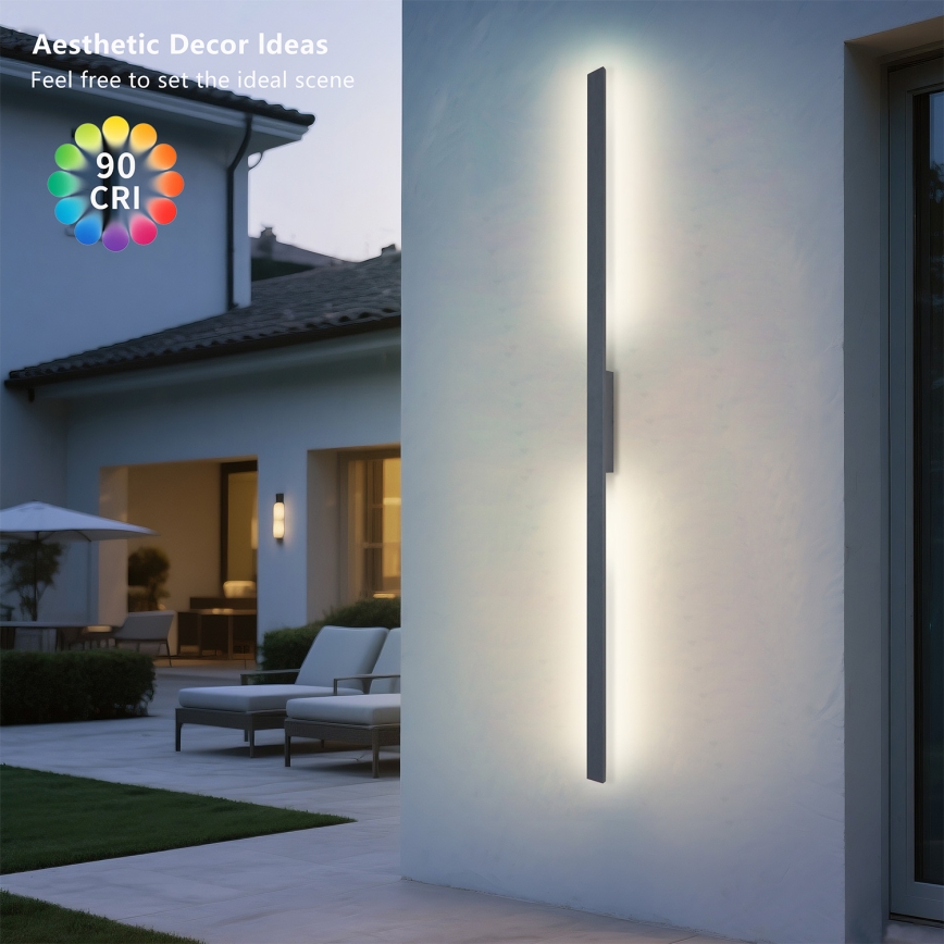 Brilagi - LED āra sienas gaismeklis LUNA LED/30W/230V 3000K IP65 150 cm antracīts CRI 90