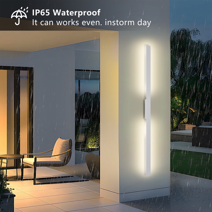Brilagi - LED āra sienas gaismeklis LUNA LED/30W/230V 3000K IP65 150 cm balts CRI 90