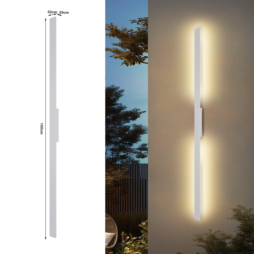 Brilagi - LED āra sienas gaismeklis LUNA LED/30W/230V 3000K IP65 150 cm balts CRI 90