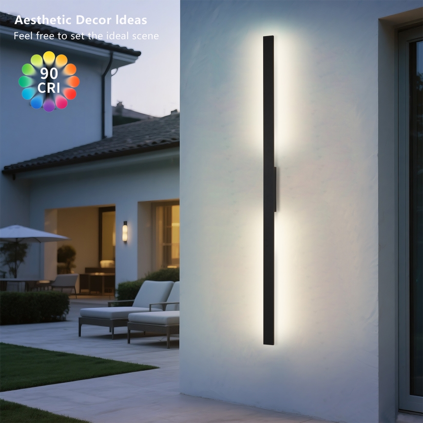 Brilagi - LED āra sienas gaismeklis LUNA LED/30W/230V 3000K IP65 150 cm melns CRI 90