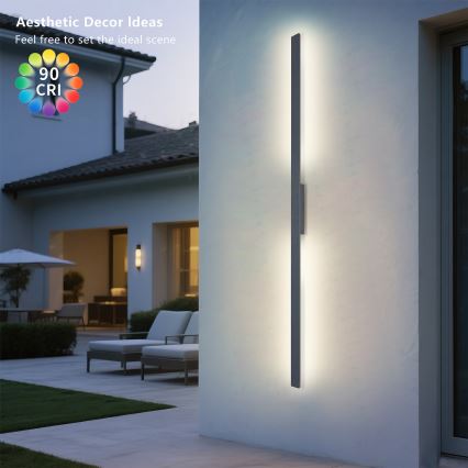 Brilagi - LED āra sienas gaismeklis LUNA LED/30W/230V 4000K IP65 150 cm antracīts CRI 90