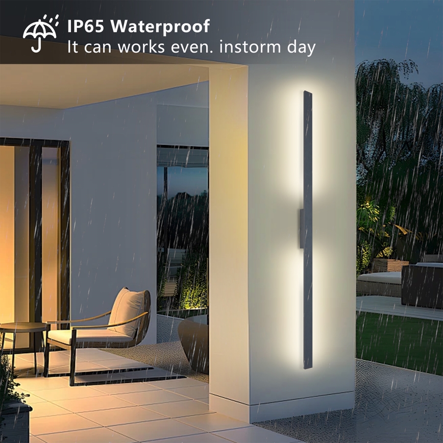 Brilagi - LED āra sienas gaismeklis LUNA LED/30W/230V 4000K IP65 150 cm antracīts CRI 90