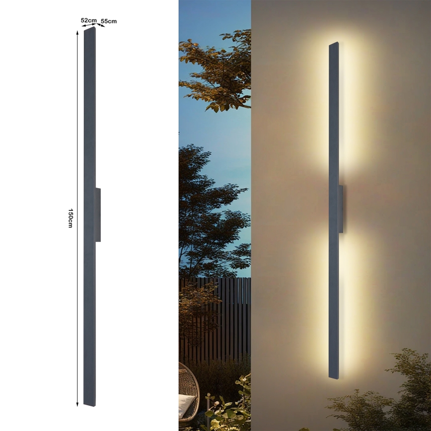 Brilagi - LED āra sienas gaismeklis LUNA LED/30W/230V 4000K IP65 150 cm antracīts CRI 90