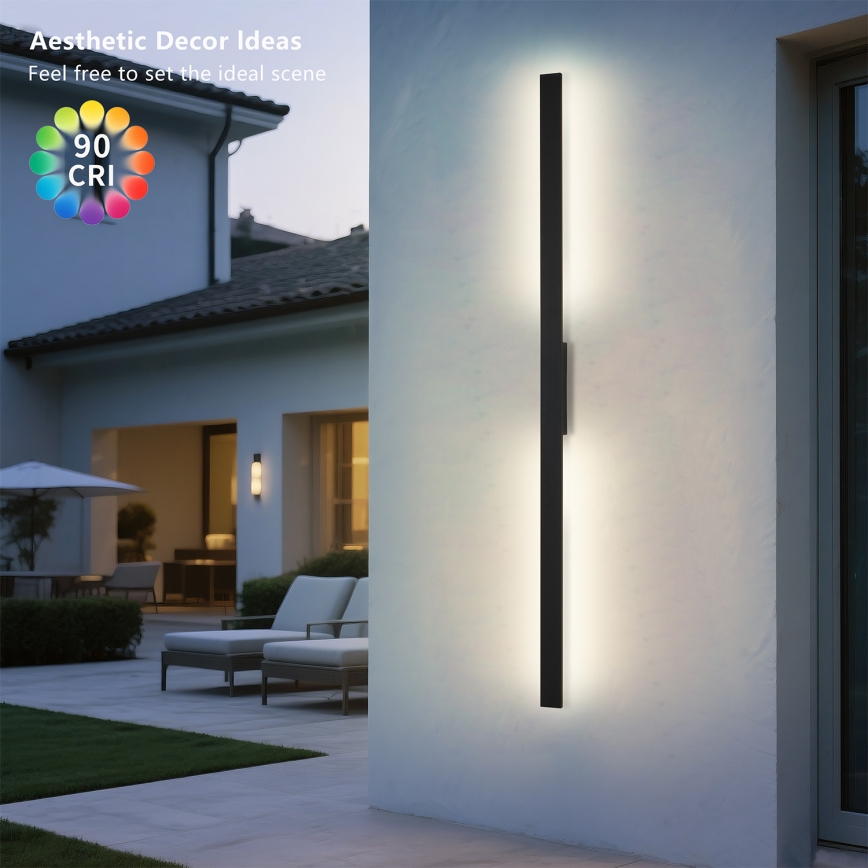 Brilagi - LED āra sienas gaismeklis LUNA LED/30W/230V 4000K IP65 150 cm melns CRI 90