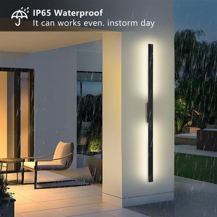 Brilagi - LED āra sienas gaismeklis LUNA LED/30W/230V 4000K IP65 150 cm melns CRI 90