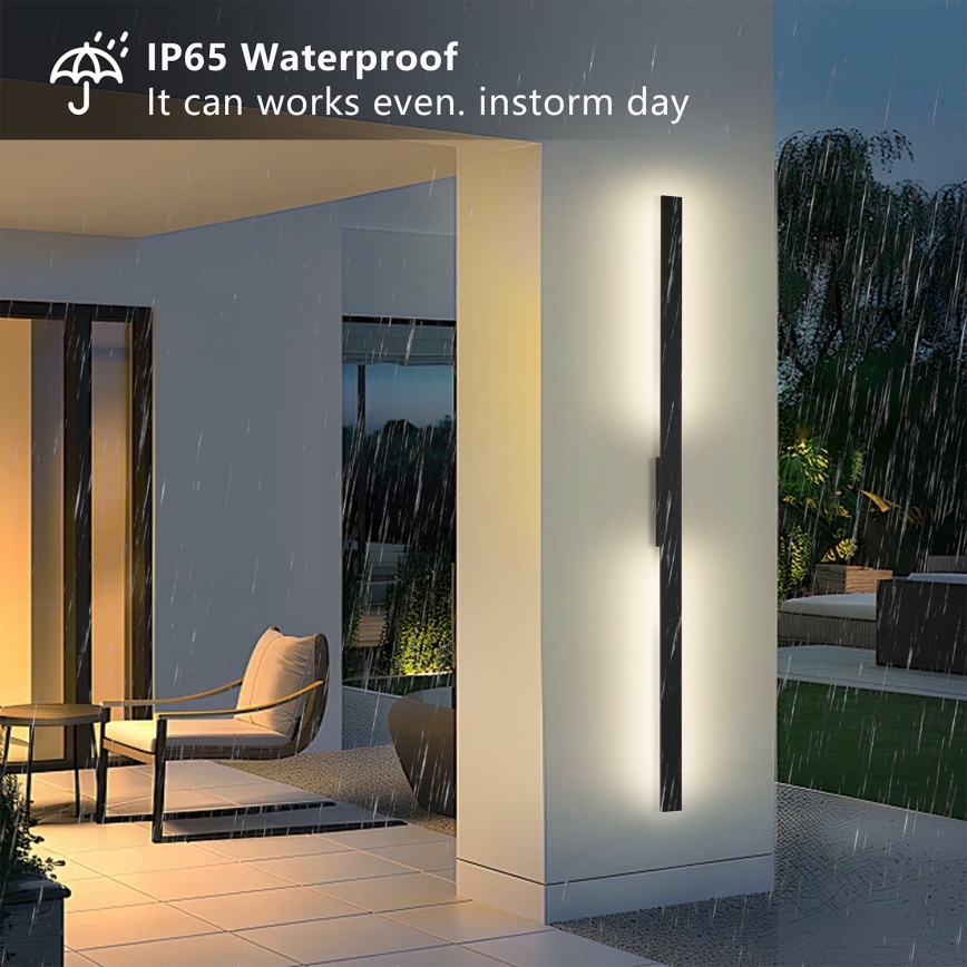 Brilagi - LED āra sienas gaismeklis LUNA LED/30W/230V 4000K IP65 150 cm melns CRI 90