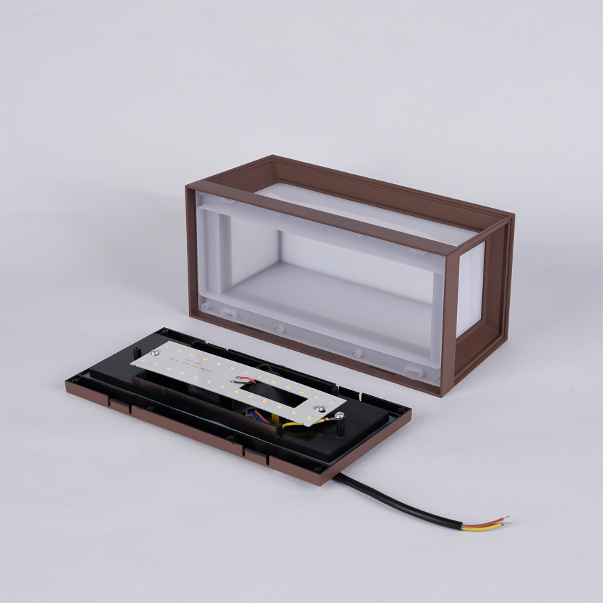 Brilagi - LED āra sienas gaismeklis PARKER LED/12W/230V 3000/4500/6000K brūns IP44