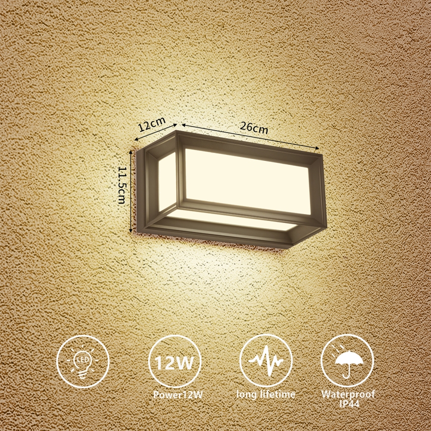 Brilagi - LED āra sienas gaismeklis PARKER LED/12W/230V antracīts IP44