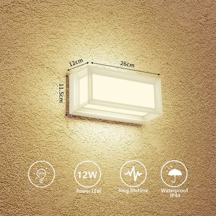 Brilagi - LED āra sienas gaismeklis PARKER LED/12W/230V balts IP44