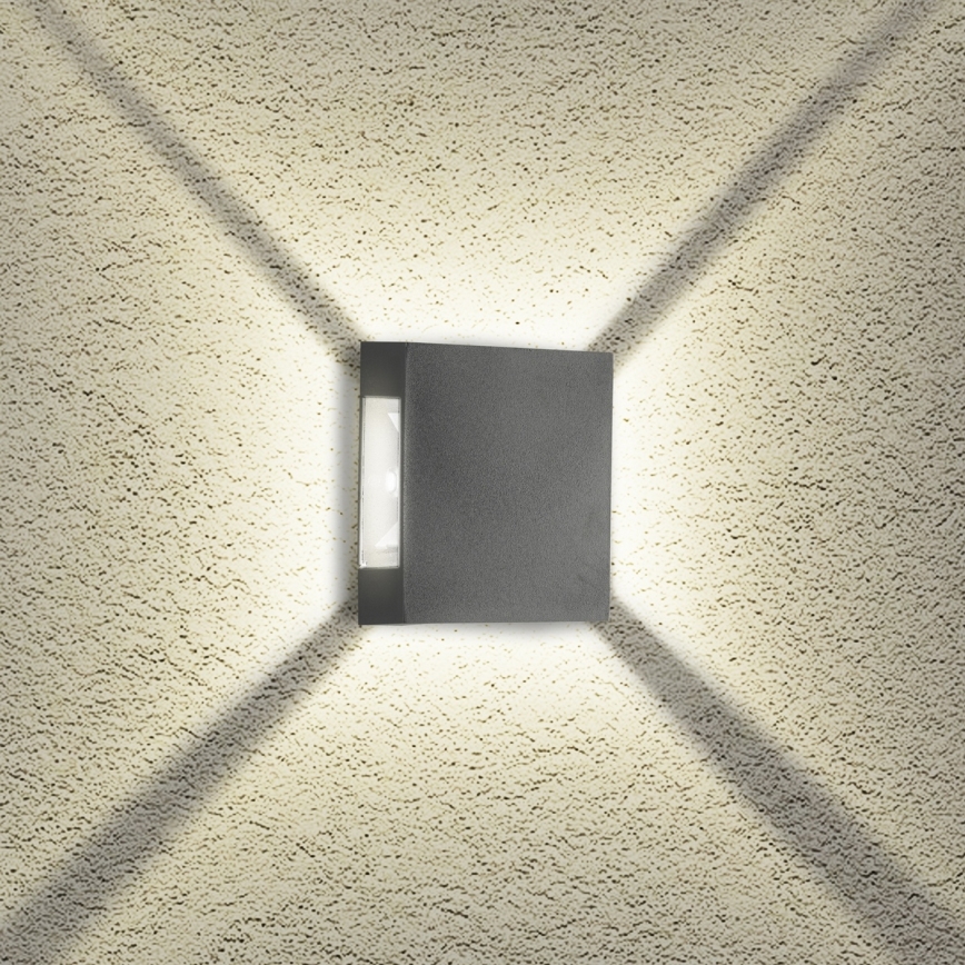 Brilagi - LED āra sienas gaismeklis QUADRAY LED/4W/230V antracīts IP65