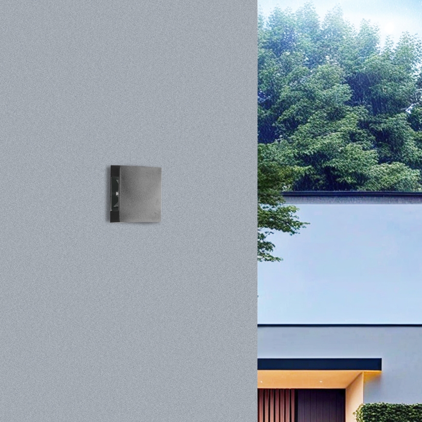 Brilagi - LED āra sienas gaismeklis QUADRAY LED/4W/230V antracīts IP65