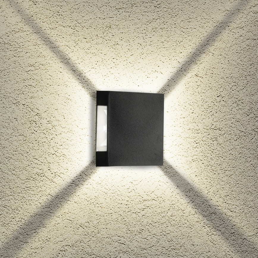 Brilagi - LED āra sienas gaismeklis QUADRAY LED/4W/230V melns IP65