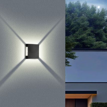 Brilagi - LED āra sienas gaismeklis QUADRAY LED/4W/230V melns IP65