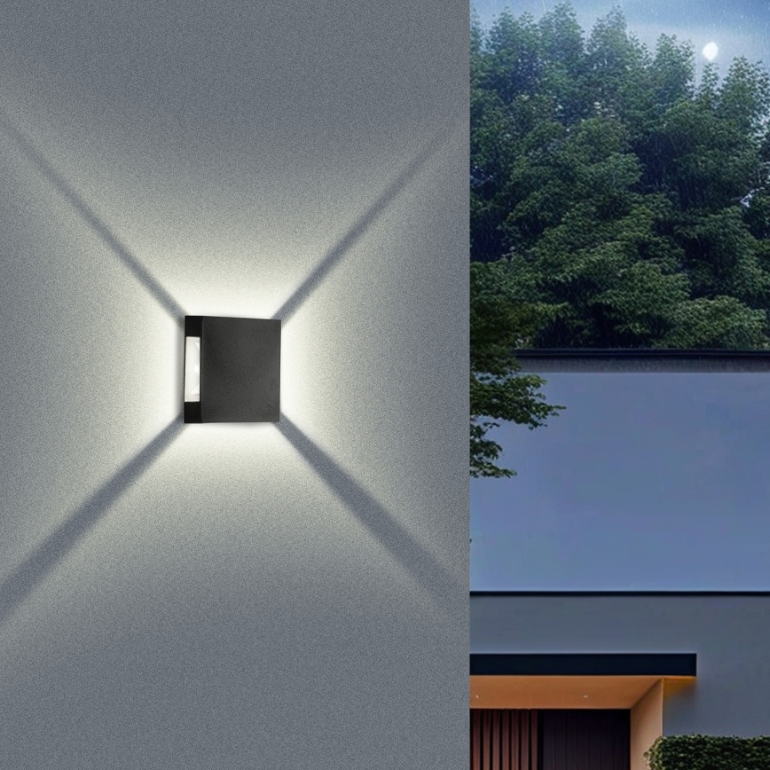 Brilagi - LED āra sienas gaismeklis QUADRAY LED/4W/230V melns IP65