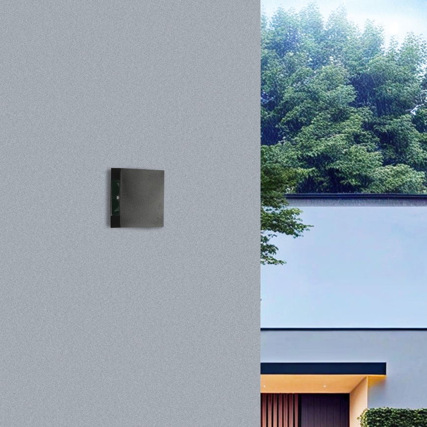 Brilagi - LED āra sienas gaismeklis QUADRAY LED/4W/230V melns IP65