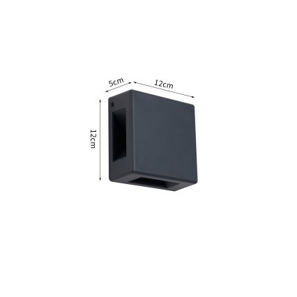 Brilagi - LED āra sienas gaismeklis QUADRAY LED/6W/230V antracīts IP54