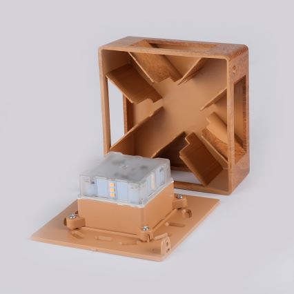 Brilagi - LED āra sienas gaismeklis QUADRAY LED/6W/230V koka dekors IP54