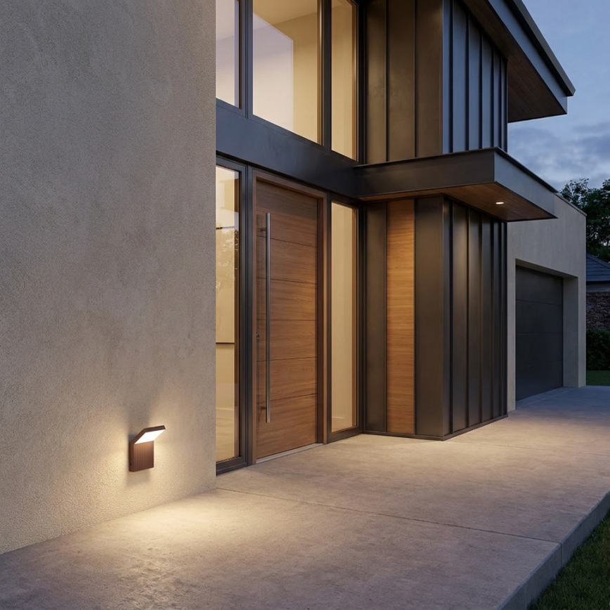 Brilagi - LED āra sienas gaismeklis RIANO LED/8W/230V brūns IP65
