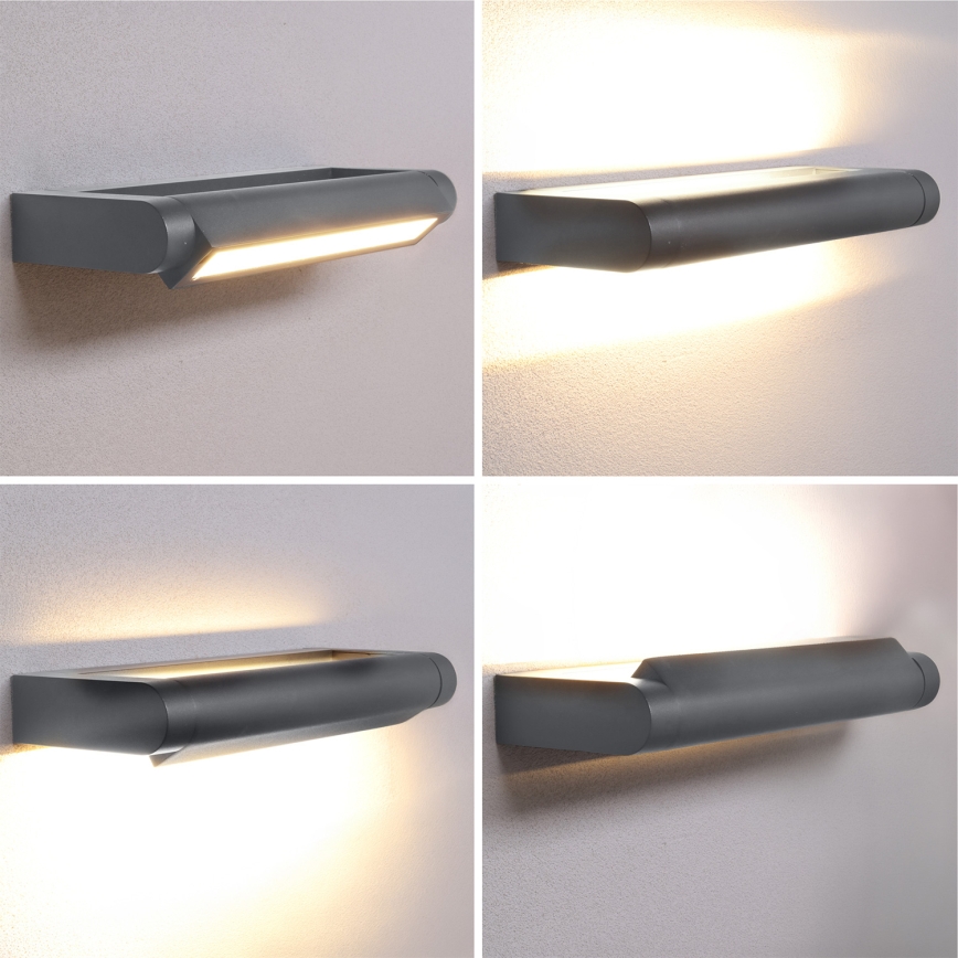 Brilagi - LED āra sienas gaismeklis SALERNO LED/12W/230V 35,5 cm antracīts IP65