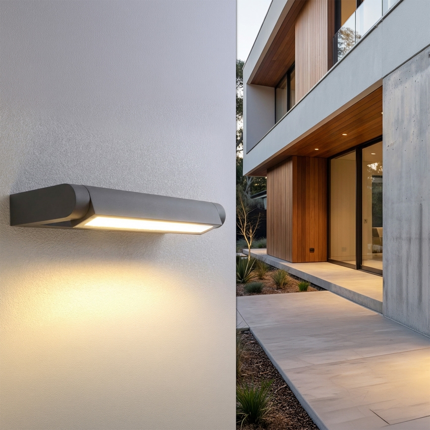 Brilagi - LED āra sienas gaismeklis SALERNO LED/12W/230V 35,5 cm antracīts IP65