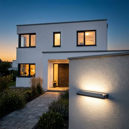 Brilagi - LED āra sienas gaismeklis SALERNO LED/12W/230V 35,5 cm antracīts IP65