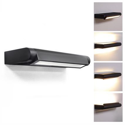 Brilagi - LED āra sienas gaismeklis SALERNO LED/12W/230V 35,5 cm melns IP65