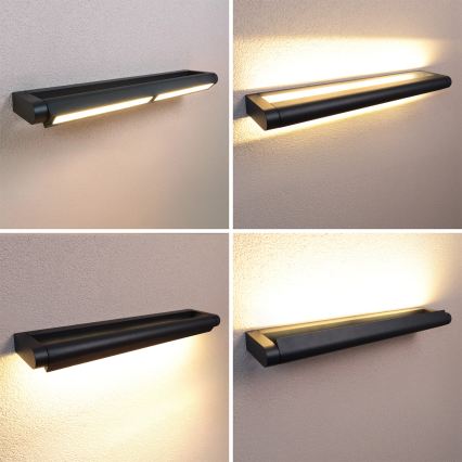 Brilagi - LED āra sienas gaismeklis SALERNO LED/24W/230V 66 cm melns IP65
