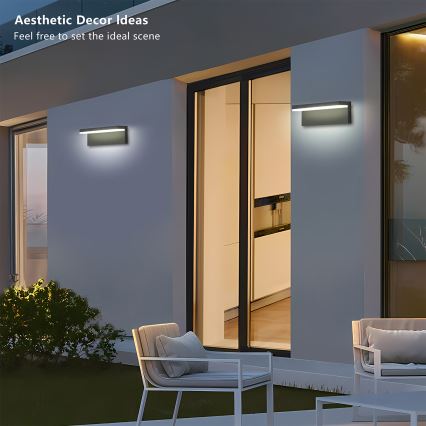 Brilagi - LED āra sienas gaismeklis TESSI LED/10W/230V antracīts IP54