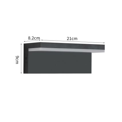 Brilagi - LED āra sienas gaismeklis TESSI LED/10W/230V melns IP54