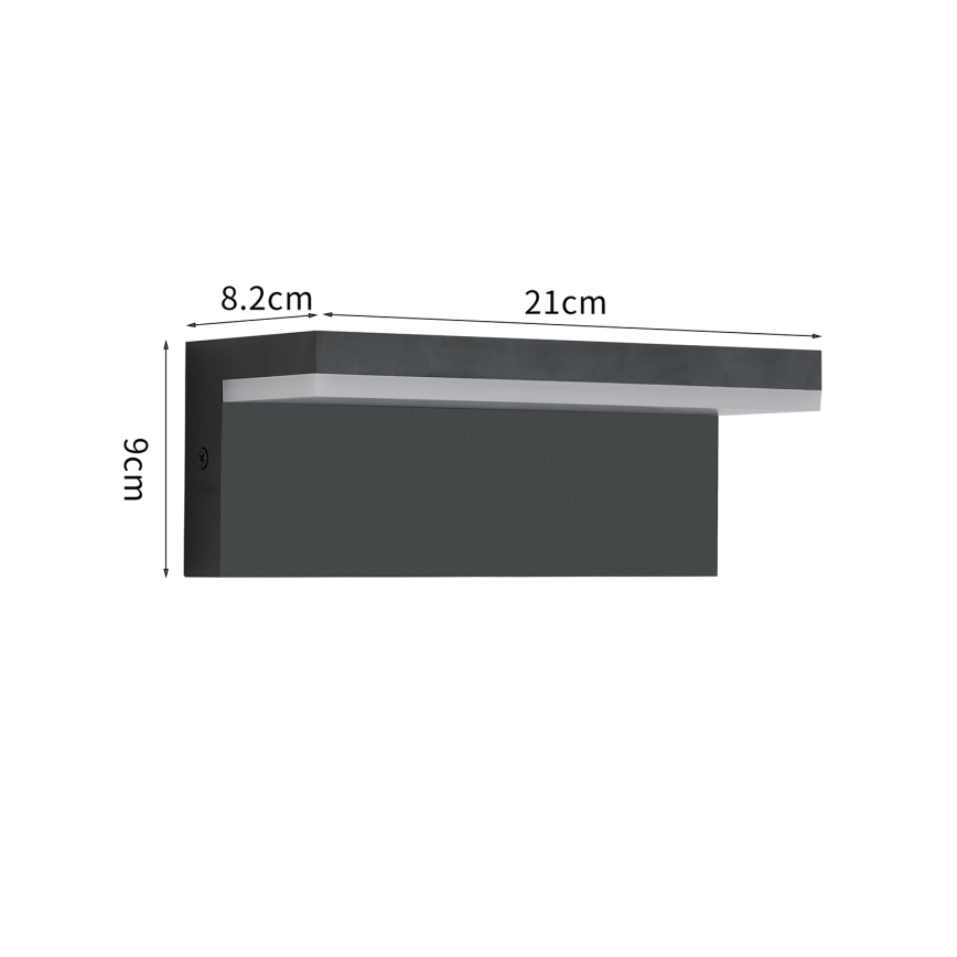 Brilagi - LED āra sienas gaismeklis TESSI LED/10W/230V melns IP54